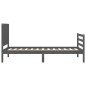 vidaXL Giroletto con Testiera Grigio 90x200 cm in Legno Massello vidaXL Giroletto con Testiera Grigio 90x200 cm in Legno Massello