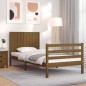 vidaXL Giroletto con Testiera Miele 90x200 cm in Legno Massello vidaXL Giroletto con Testiera Miele 90x200 cm in Legno Massello