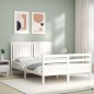 vidaXL Giroletto con Testiera Bianco 140x200 cm in Legno Massello vidaXL Giroletto con Testiera Bianco 140x200 cm in Legno Massello