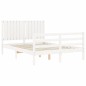 vidaXL Giroletto con Testiera Bianco 140x200 cm in Legno Massello vidaXL Giroletto con Testiera Bianco 140x200 cm in Legno Massello