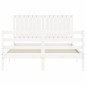 vidaXL Giroletto con Testiera Bianco 140x200 cm in Legno Massello vidaXL Giroletto con Testiera Bianco 140x200 cm in Legno Massello