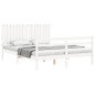 vidaXL Giroletto con Testiera Bianco 160x200 cm Legno Massello vidaXL Giroletto con Testiera Bianco 160x200 cm Legno Massello