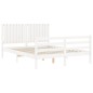 vidaXL Giroletto con Testiera Bianco 160x200 cm Legno Massello vidaXL Giroletto con Testiera Bianco 160x200 cm Legno Massello