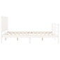 vidaXL Giroletto con Testiera Bianco 160x200 cm Legno Massello vidaXL Giroletto con Testiera Bianco 160x200 cm Legno Massello