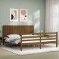 vidaXL Giroletto con Testiera Miele 6FT Super King in Legno Massello vidaXL Giroletto con Testiera Miele 6FT Super King in Legno Massello