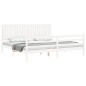 vidaXL Giroletto con Testiera Bianco 200x200 cm in Legno Massello