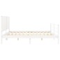 vidaXL Giroletto con Testiera Bianco 200x200 cm in Legno Massello