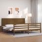 vidaXL Giroletto con Testiera Miele 200x200 cm in Legno Massello vidaXL Giroletto con Testiera Miele 200x200 cm in Legno Massello