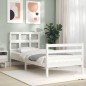 vidaXL Giroletto con Testiera Bianco 90x200 cm in Legno Massello vidaXL Giroletto con Testiera Bianco 90x200 cm in Legno Massello