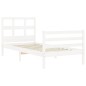 vidaXL Giroletto con Testiera Bianco 90x200 cm in Legno Massello vidaXL Giroletto con Testiera Bianco 90x200 cm in Legno Massello