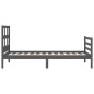 vidaXL Giroletto con Testiera Grigio 90x200 cm in Legno Massello vidaXL Giroletto con Testiera Grigio 90x200 cm in Legno Massello