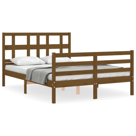 vidaXL Giroletto con Testiera Miele 140x200 cm in Legno Massello
