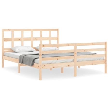 vidaXL Giroletto con Testiera 5FT King Size in Legno Massello