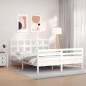 vidaXL Giroletto con Testiera Bianco 160x200 cm Legno Massello vidaXL Giroletto con Testiera Bianco 160x200 cm Legno Massello