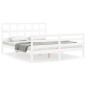 vidaXL Giroletto con Testiera Bianco 160x200 cm Legno Massello vidaXL Giroletto con Testiera Bianco 160x200 cm Legno Massello