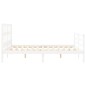 vidaXL Giroletto con Testiera Bianco 160x200 cm Legno Massello vidaXL Giroletto con Testiera Bianco 160x200 cm Legno Massello