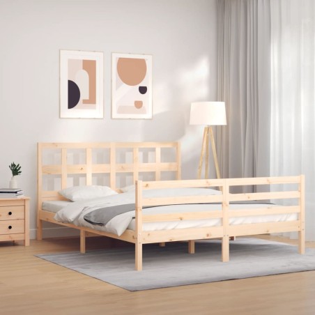 vidaXL Giroletto con Testiera 160x200 cm in Legno Massello