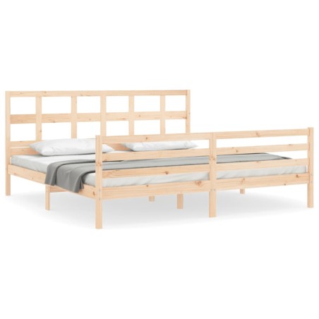 vidaXL Giroletto con Testiera Super King Size in Legno Massello