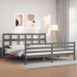 vidaXL Giroletto con Testiera Grigio 6FT Super King in Legno Massello vidaXL Giroletto con Testiera Grigio 6FT Super King in Legno Massello