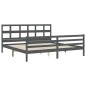 vidaXL Giroletto con Testiera Grigio 6FT Super King in Legno Massello vidaXL Giroletto con Testiera Grigio 6FT Super King in Legno Massello