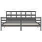 vidaXL Giroletto con Testiera Grigio 6FT Super King in Legno Massello vidaXL Giroletto con Testiera Grigio 6FT Super King in Legno Massello