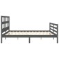 vidaXL Giroletto con Testiera Grigio 6FT Super King in Legno Massello vidaXL Giroletto con Testiera Grigio 6FT Super King in Legno Massello