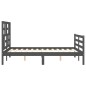vidaXL Giroletto con Testiera Grigio 4FT Small Double Legno Massello