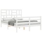 vidaXL Giroletto con Testiera Bianco 120x200 cm in Legno Massello vidaXL Giroletto con Testiera Bianco 120x200 cm in Legno Massello