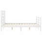 vidaXL Giroletto con Testiera Bianco 120x200 cm in Legno Massello vidaXL Giroletto con Testiera Bianco 120x200 cm in Legno Massello