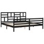 vidaXL Giroletto con Testiera Nero 200x200 cm in Legno Massello vidaXL Giroletto con Testiera Nero 200x200 cm in Legno Massello