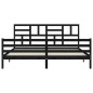 vidaXL Giroletto con Testiera Nero 200x200 cm in Legno Massello vidaXL Giroletto con Testiera Nero 200x200 cm in Legno Massello