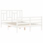 vidaXL Giroletto con Testiera Bianco 140x190 cm in Legno Massello