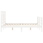 vidaXL Giroletto con Testiera Bianco 140x190 cm in Legno Massello
