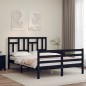 vidaXL Giroletto con Testiera Nero 140x190 cm in Legno Massello vidaXL Giroletto con Testiera Nero 140x190 cm in Legno Massello