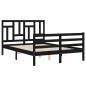 vidaXL Giroletto con Testiera Nero 140x190 cm in Legno Massello vidaXL Giroletto con Testiera Nero 140x190 cm in Legno Massello