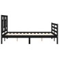 vidaXL Giroletto con Testiera Nero 140x190 cm in Legno Massello vidaXL Giroletto con Testiera Nero 140x190 cm in Legno Massello