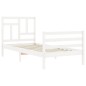 vidaXL Giroletto con Testiera Bianco 90x200 cm in Legno Massello vidaXL Giroletto con Testiera Bianco 90x200 cm in Legno Massello