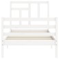 vidaXL Giroletto con Testiera Bianco 90x200 cm in Legno Massello vidaXL Giroletto con Testiera Bianco 90x200 cm in Legno Massello