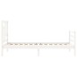 vidaXL Giroletto con Testiera Bianco 90x200 cm in Legno Massello vidaXL Giroletto con Testiera Bianco 90x200 cm in Legno Massello