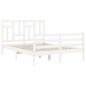 vidaXL Giroletto con Testiera Bianco 120x200 cm in Legno Massello vidaXL Giroletto con Testiera Bianco 120x200 cm in Legno Massello