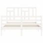 vidaXL Giroletto con Testiera Bianco 120x200 cm in Legno Massello vidaXL Giroletto con Testiera Bianco 120x200 cm in Legno Massello