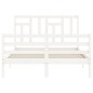 vidaXL Giroletto con Testiera Bianco 140x200 cm in Legno Massello vidaXL Giroletto con Testiera Bianco 140x200 cm in Legno Massello