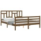 vidaXL Giroletto con Testiera Miele 5FT King Size in Legno Massello vidaXL Giroletto con Testiera Miele 5FT King Size in Legno Massello