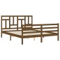 vidaXL Giroletto con Testiera Miele 5FT King Size in Legno Massello vidaXL Giroletto con Testiera Miele 5FT King Size in Legno Massello