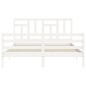 vidaXL Giroletto con Testiera Bianco 160x200 cm Legno Massello vidaXL Giroletto con Testiera Bianco 160x200 cm Legno Massello