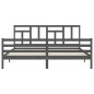 vidaXL Giroletto con Testiera Grigio 200x200 cm in Legno Massello vidaXL Giroletto con Testiera Grigio 200x200 cm in Legno Massello
