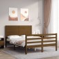 vidaXL Giroletto con Testiera Miele 4FT Small Double in Legno Massello