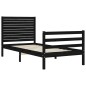 vidaXL Giroletto con Testiera Nero 100x200 cm in Legno Massello vidaXL Giroletto con Testiera Nero 100x200 cm in Legno Massello