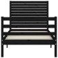 vidaXL Giroletto con Testiera Nero 100x200 cm in Legno Massello vidaXL Giroletto con Testiera Nero 100x200 cm in Legno Massello