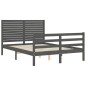 vidaXL Giroletto con Testiera Grigio 140x200 cm in Legno Massello